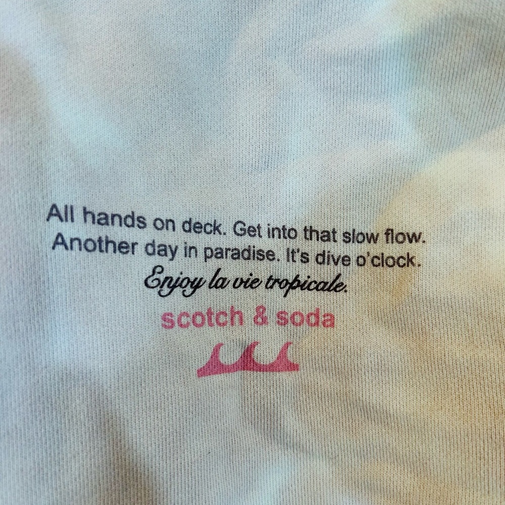 Scotch & Soda Hoodie Men’s Medium Tie-dye Tropicale Amsterdam Cotuer New - Picture 4 of 4